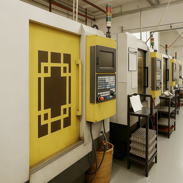 2 mesin pelarik CNC di tingkat satu