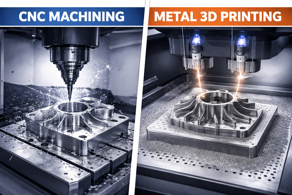 Fresamento CNC vs. Impress&atilde;o 3D para prot&oacute;tipos met&aacute;licos